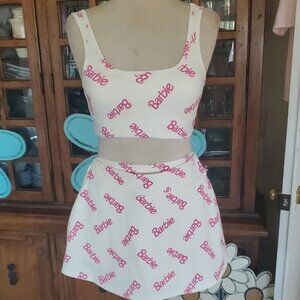 Barbie White and Pink Skort with Iconic Logo